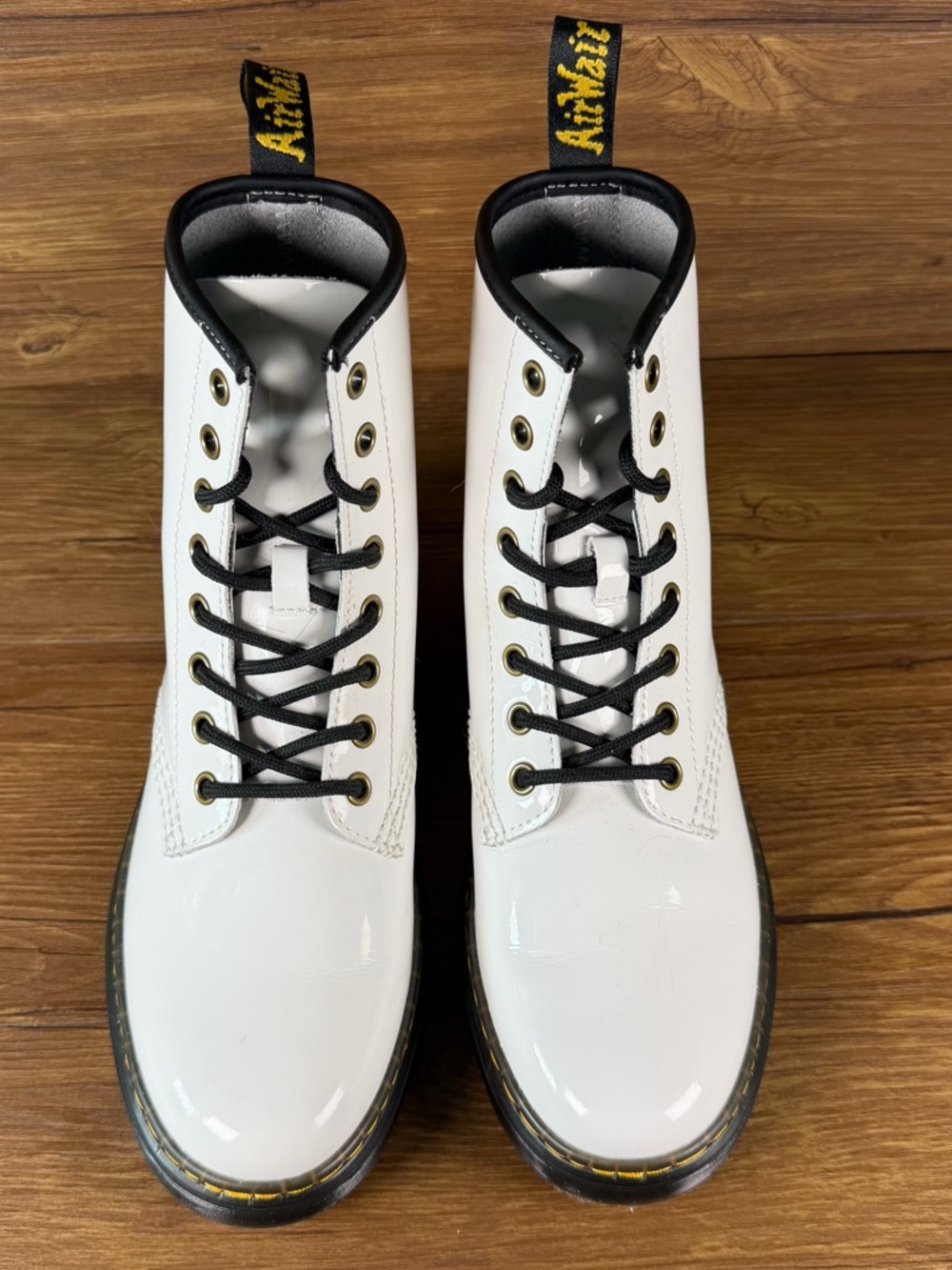 Dr. Martens White Zavala Combat Boots Lace Up Size 7 Women’s Shoes - Picture 5 of 10